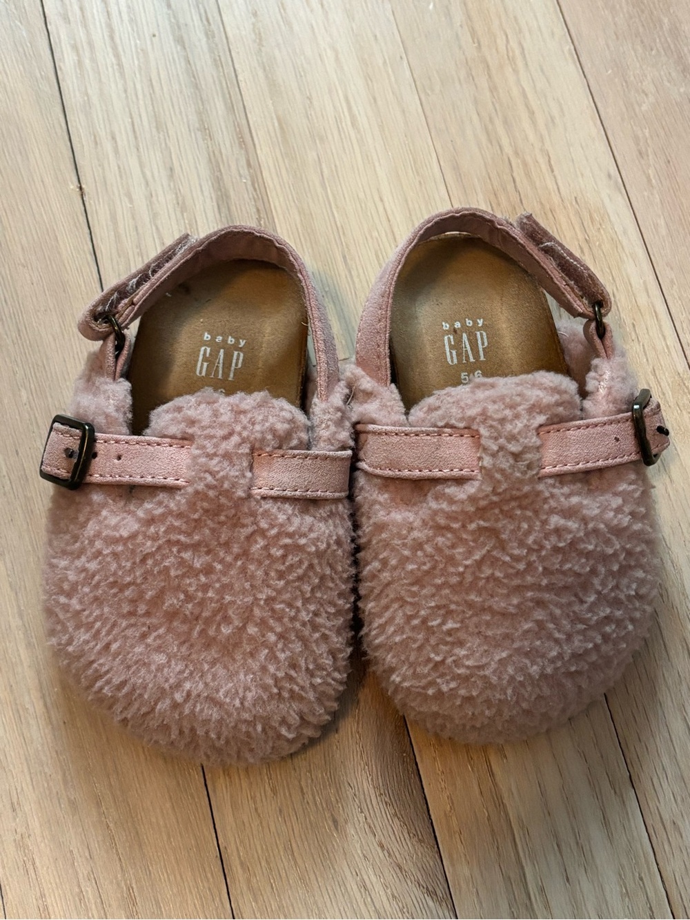 GAP Soft Pink Fuzzy Clog Moccasins